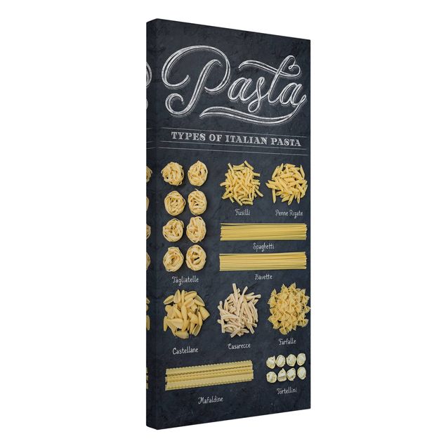 Yellow art prints Italian Pasta Varieties