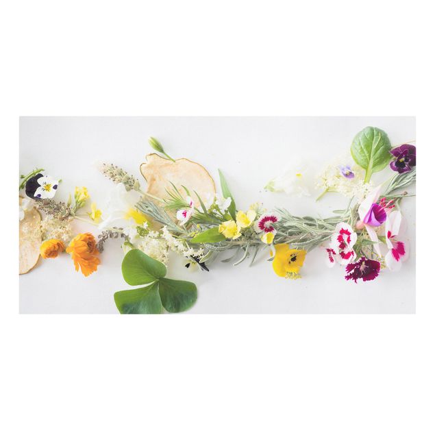 Floral picture Fresh Herbs With Edible Flowers