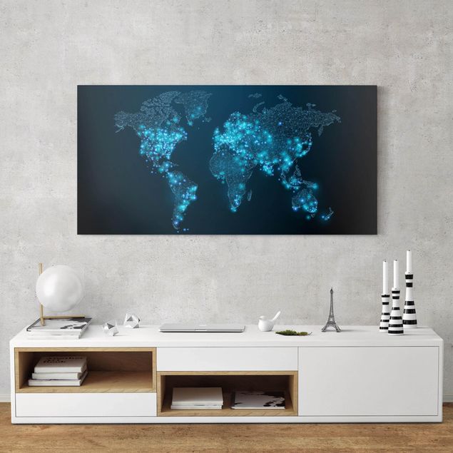 Canvas maps Connected World World Map
