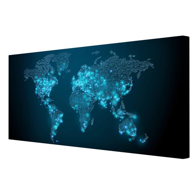 Prints Connected World World Map