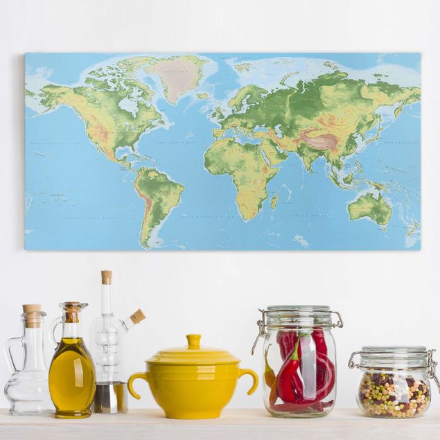 Kitchen Physical World Map