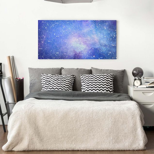 World map canvas Stelar Constellation Star Chart