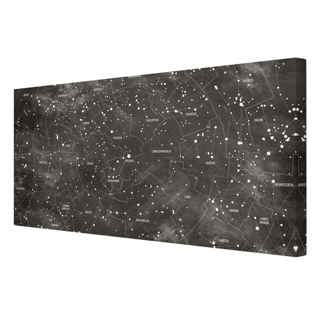 Prints Map Of Constellations Blackboard Look