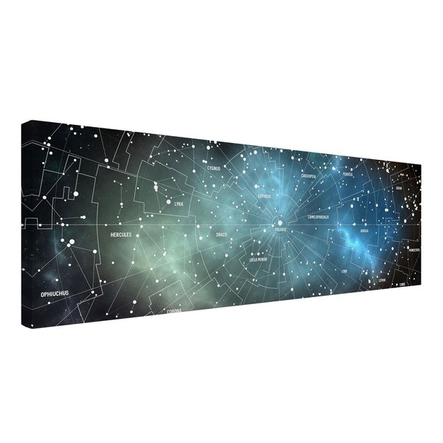 Prints modern Stellar Constellation Map Galactic Nebula
