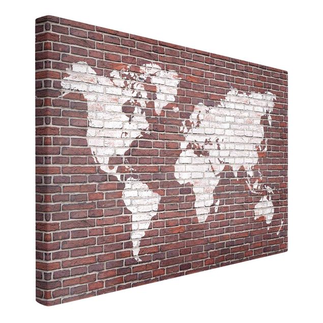 Printable world map Brick World Map