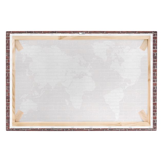 Canvas prints Brick World Map