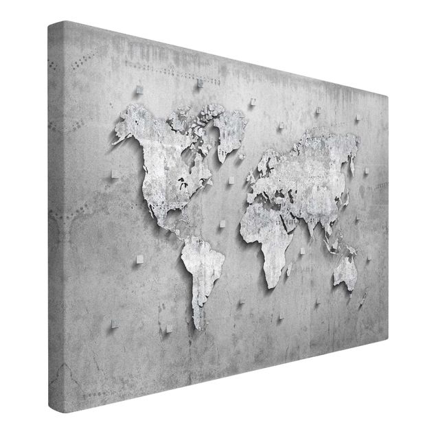 Canvas maps Concrete World Map