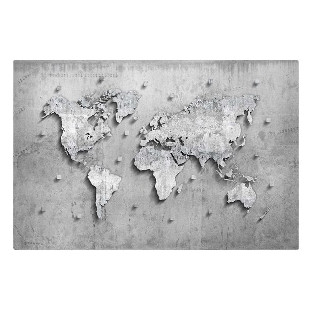 Contemporary art prints Concrete World Map