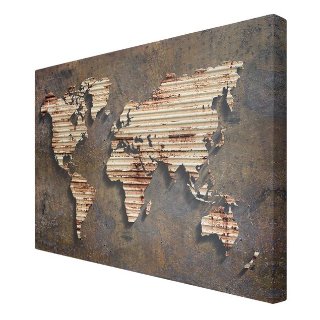 Wall art prints Rust World Map