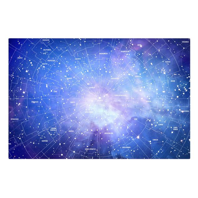 Navy wall art Stelar Constellation Star Chart