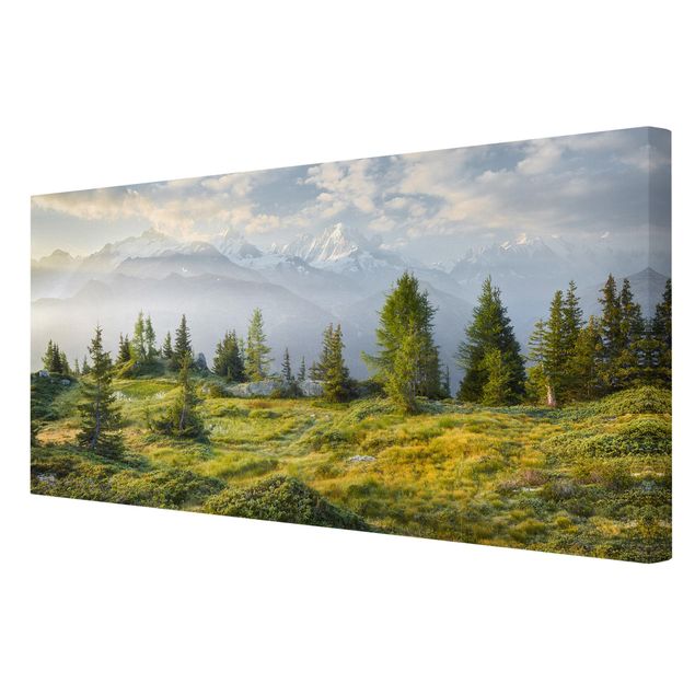 Landscape canvas wall art Émosson Wallis Switzerland