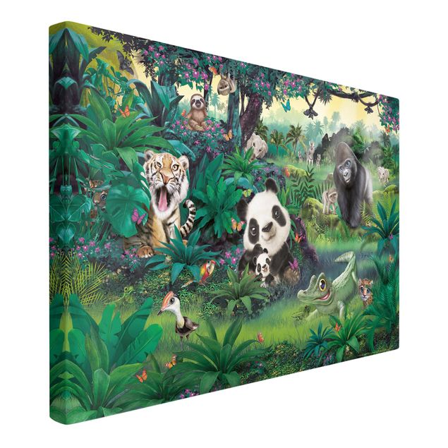 Tiger canvas Jungle With Animals
