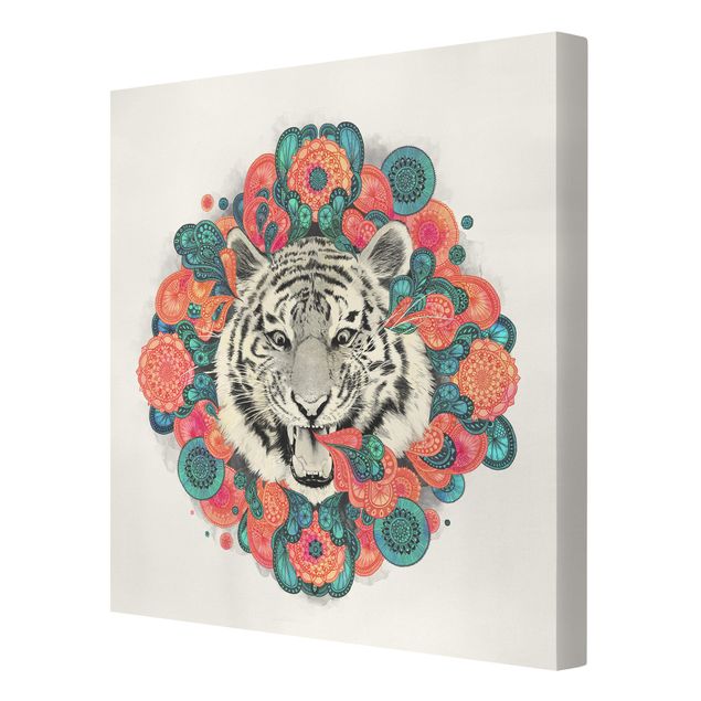 Canvas prints art print Illustration Tiger Drawing Mandala Paisley