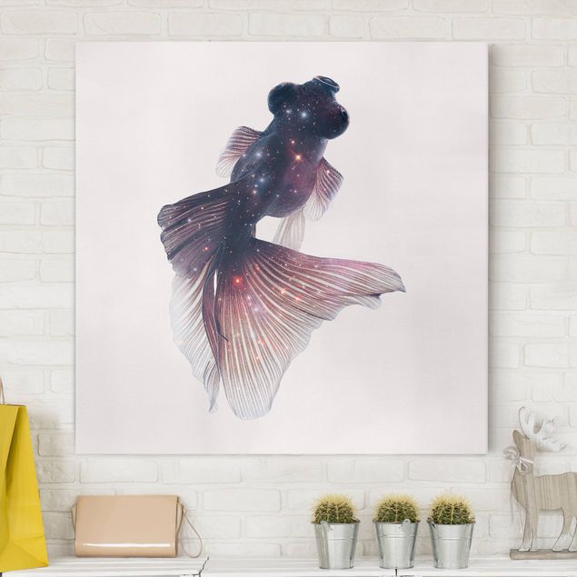 Canvas prints fishes Fish With Galaxy