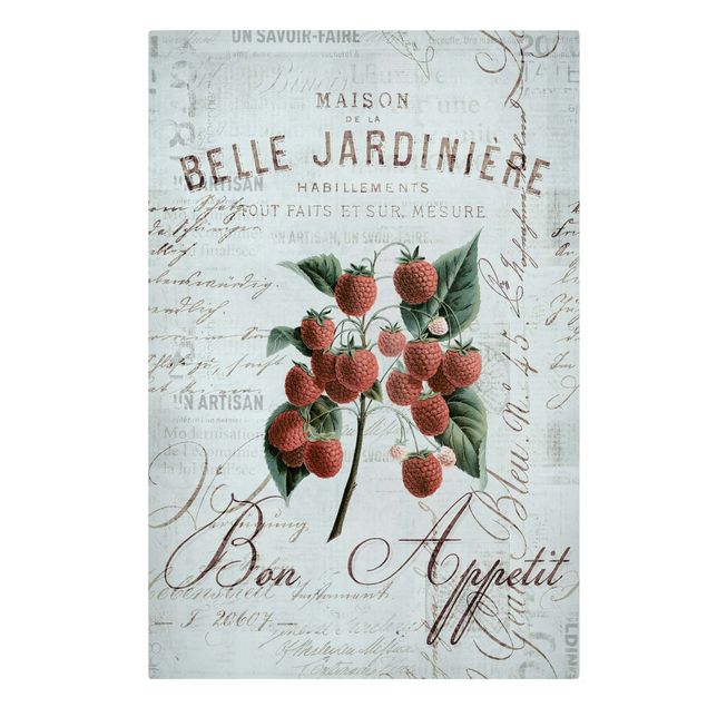 Canvas prints fruits and vegetables Shabby Chic Collage - Raspberry