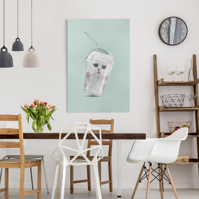 Cat canvas wall art Shake With Cat