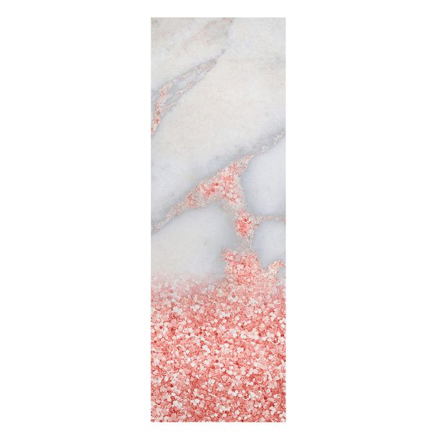 Abstract art prints Marble Look With Pink Confetti