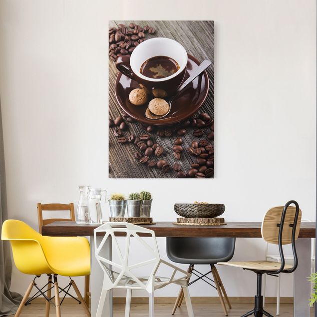 Canvas art prints Coffee Mugs With Coffee Beans