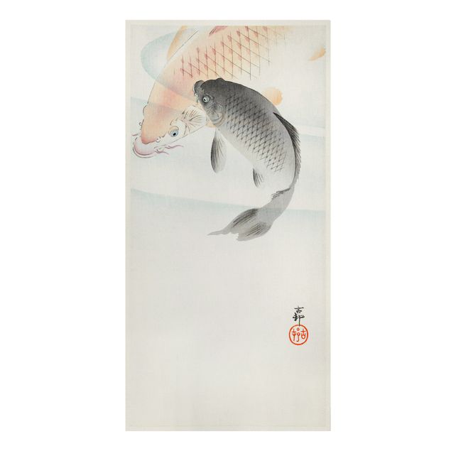 Animal canvas Vintage Illustration Asian Fish L