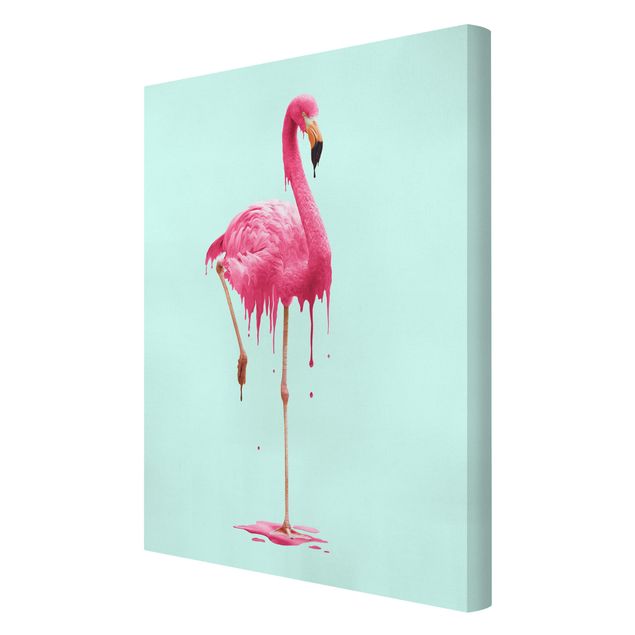 Wall art turquoise Melting Flamingo