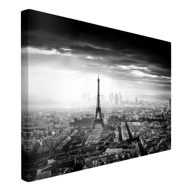 Wall art black and white The Eiffel Tower From Above Black And White