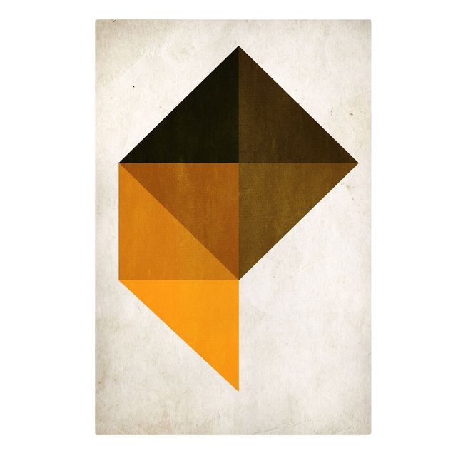 Orange canvas wall art Geometrical Trapezoid