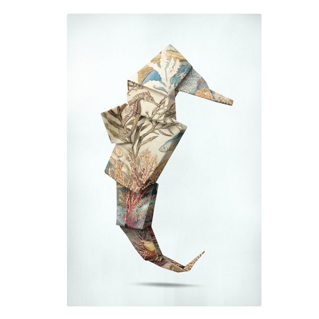 Canvas art prints Origami Seahorse