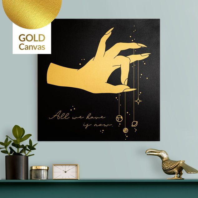 Quote wall art Hand With Planet - All We Have Is Now