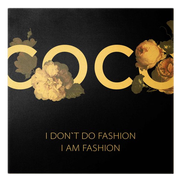 Prints COCO - I dont´t do fashion Roses Black