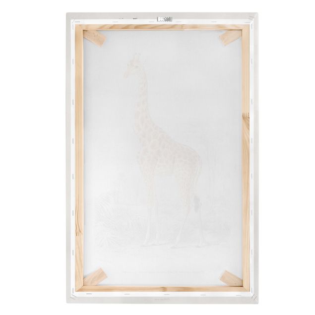 Yellow canvas wall art Vintage Board Giraffe