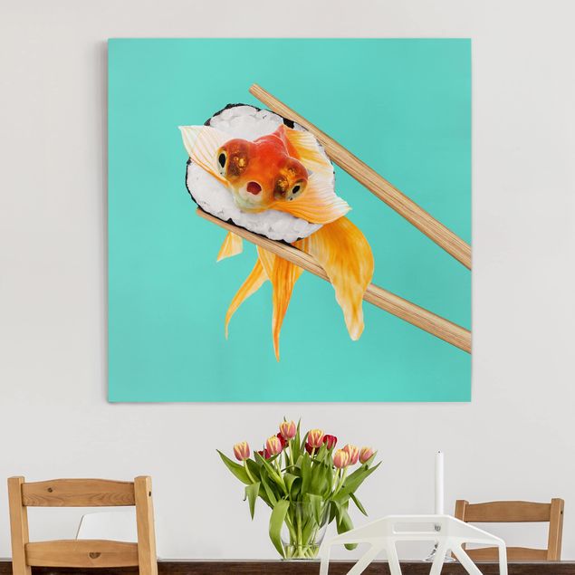 Canvas prints fishes Sushi With Goldfish