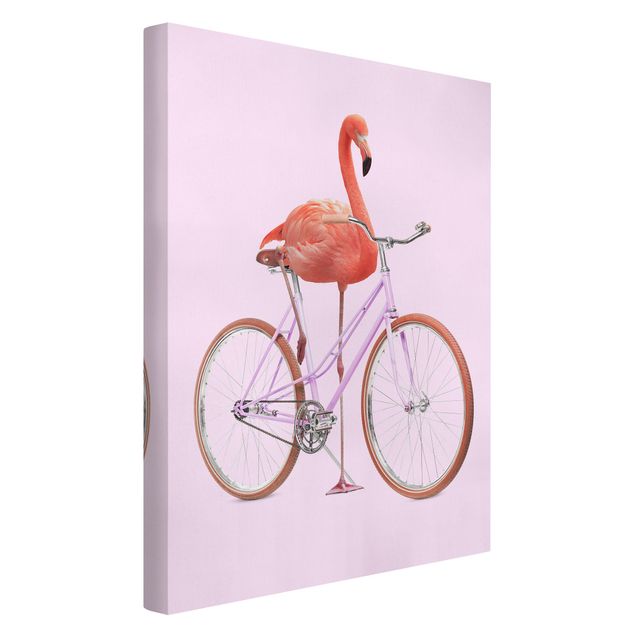 Canvas art Flamingo With Bicycle