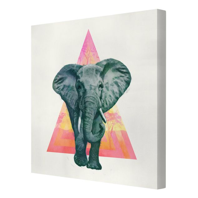 Canvas art Illustration Elephant Front Triangle Painting