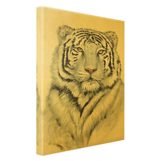 Animal canvas Portrait White Tiger II