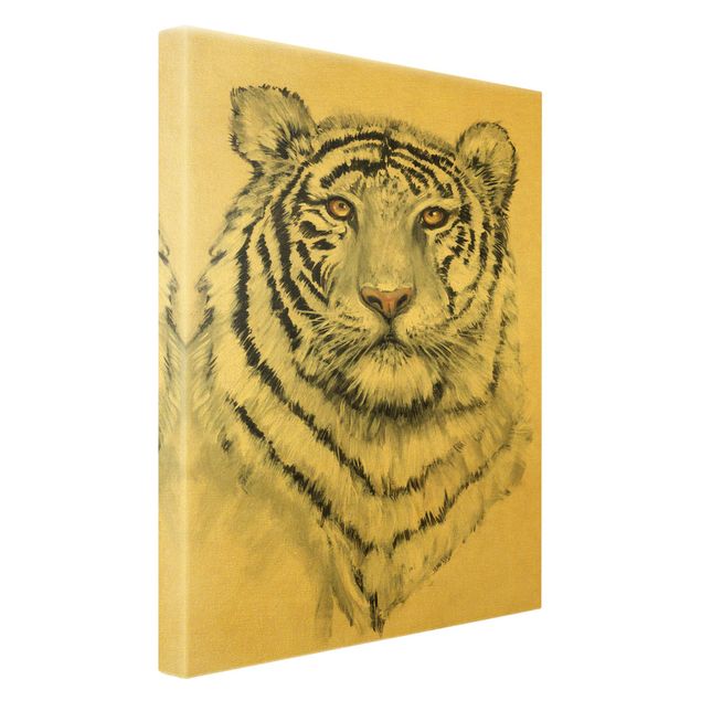 Animal canvas art Portrait White Tiger I
