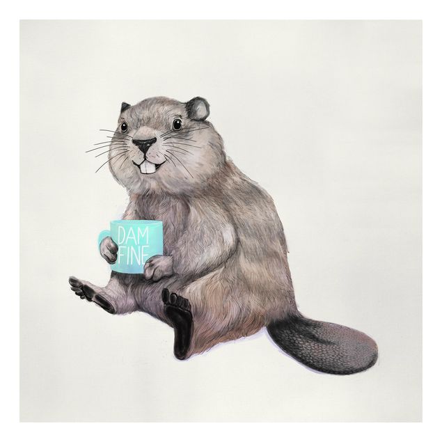 Prints animals Illustration Beaver Wit Coffee Mug