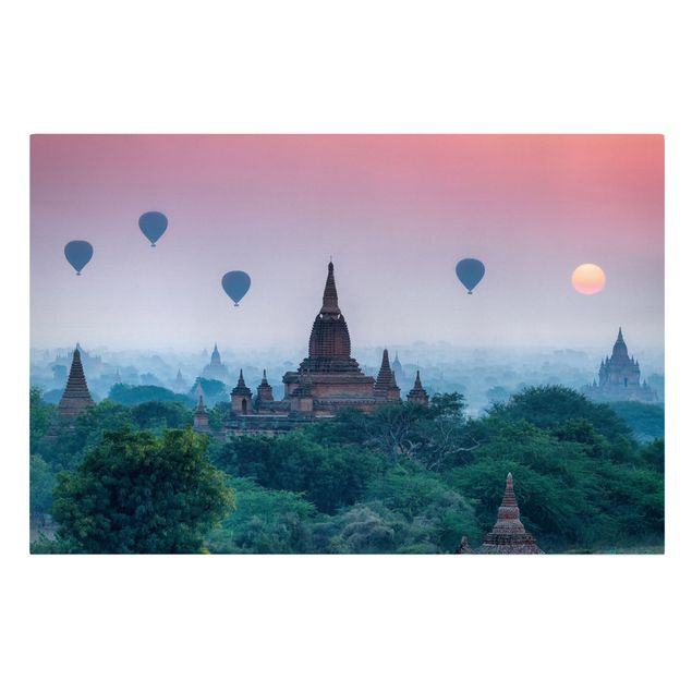 Architectural prints Hot-Air Balloon Above Temple Complex