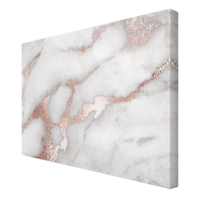 Grey canvas wall art Marble Look With Glitter