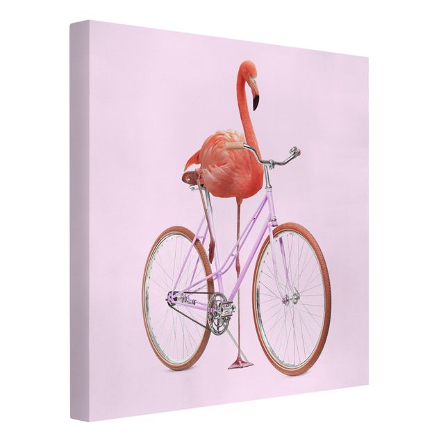 Canvas art Flamingo With Bicycle