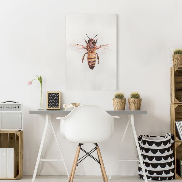 Canvas prints art print Bee With Glitter