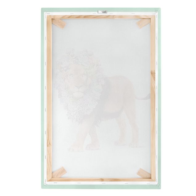 Prints animals Lion With Succulents