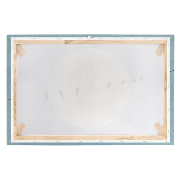 Animal wall art Birds In Front Of Pink Sun I