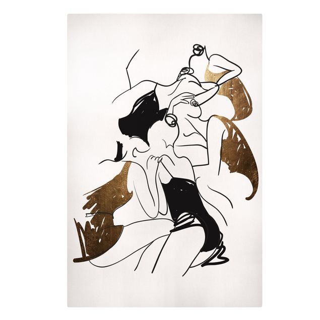 Contemporary art prints Dancers Gold