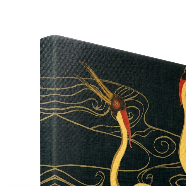 Canvas wall art Crane With Golden Feathers II
