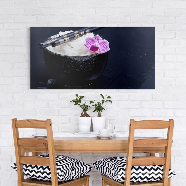 Orchid wall art Rice Bowl With Orchid