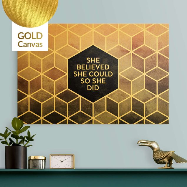Art posters Golden Geometry - She Believed She Could