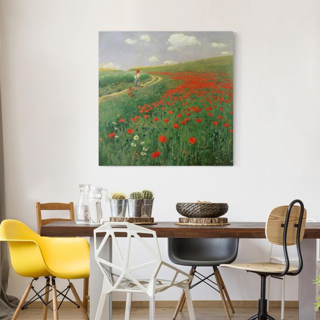 Art styles Pál Szinyei-Merse - Summer Landscape With A Blossoming Poppy