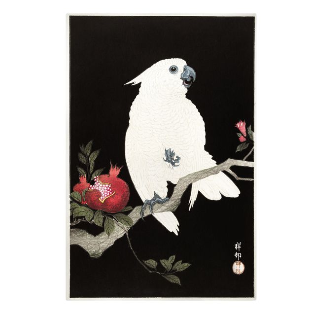 Animal wall art Asian Vintage Illustration White Cockatoo