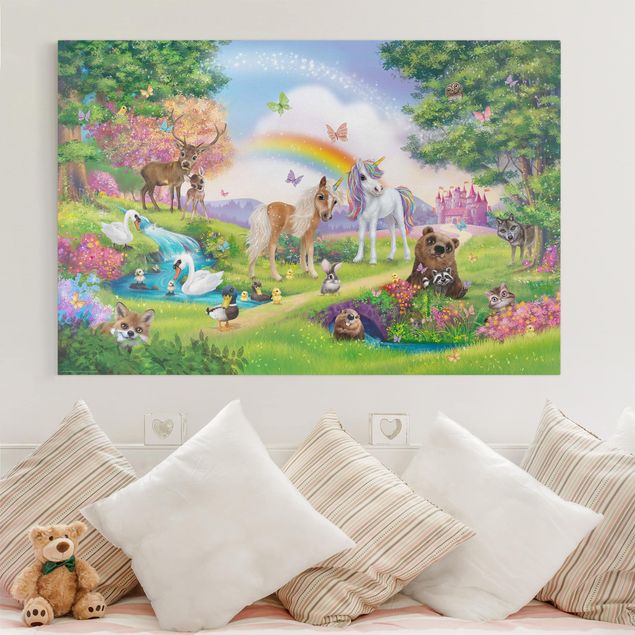 Animal wall art Enchanted Forest With Unicorn