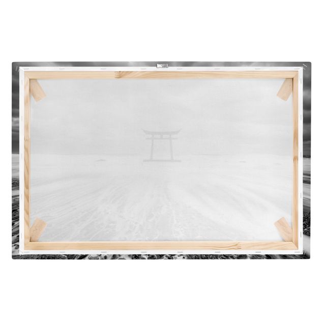 Black and white wall art Japanese Torii In The Ocean